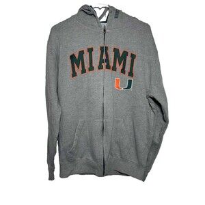Stadium Athletics UM Miami Hurricanes Full Zip Jacket Men Medium Gray